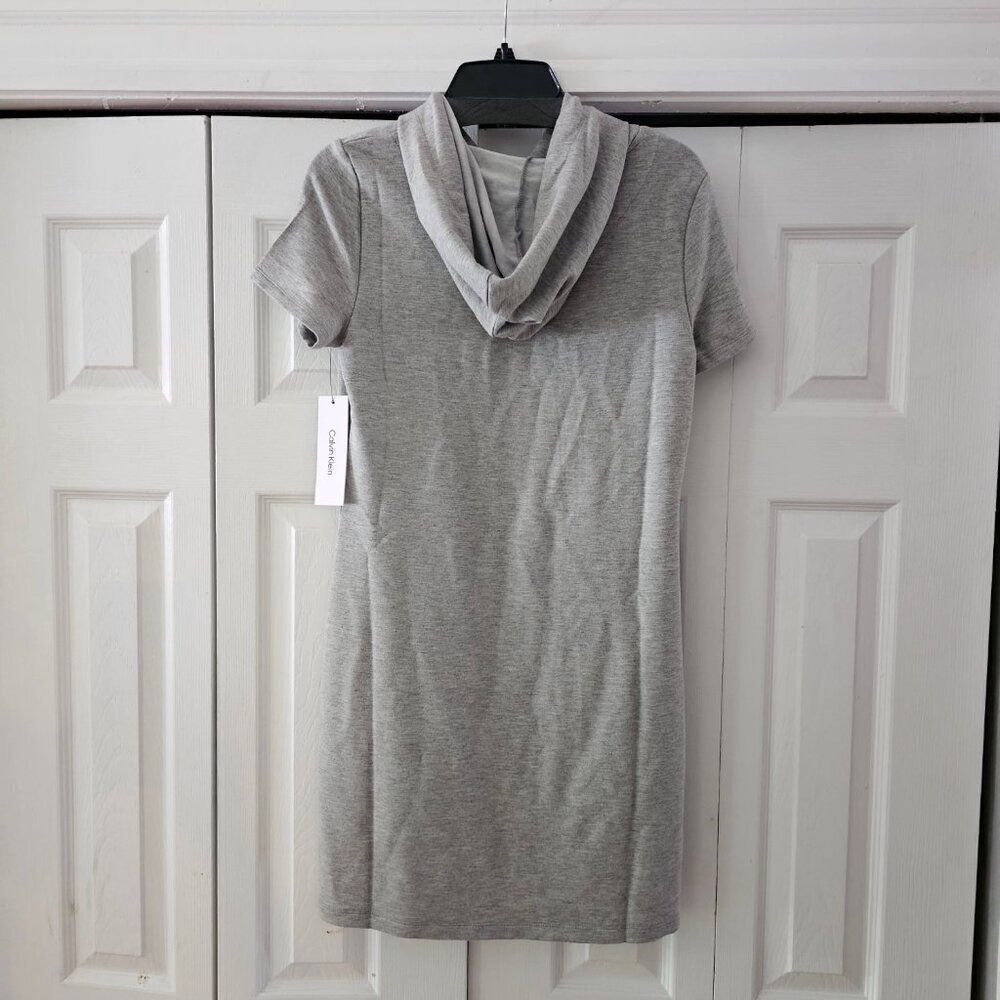 Calvin Klein Gray Short Sleeves Logo T-Shirt Mini Dress Size Small - Picture 7 of 8